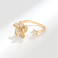 Anillo de flor dorado con circonia Anti estrés