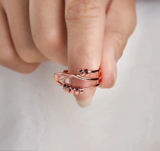 Anillo de cuentas oro rosa Anti estrés