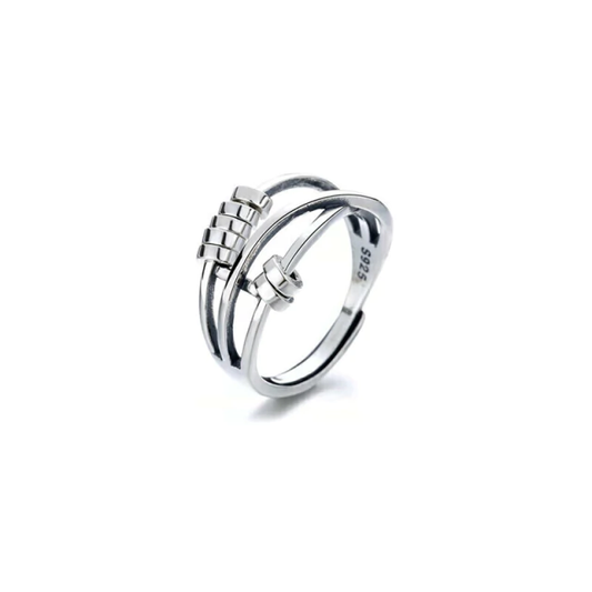Anillo de cuentas plateado Anti estrés