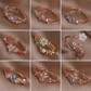 Anillo diamantes tipo gota plateado con azul