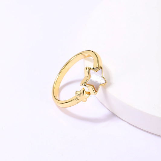 Anillo estrella madre perla ajustable