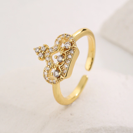 Anillo diamantes corona rey