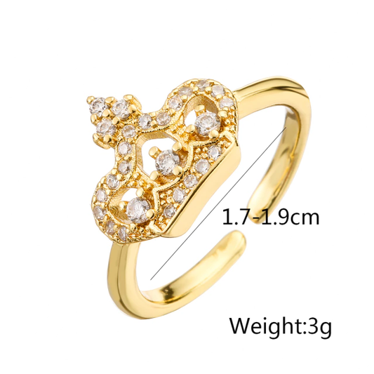 Anillo diamantes corona rey