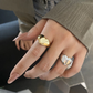Anillo corazón plateado chunky