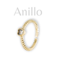 Anillo corazón diamante blanco