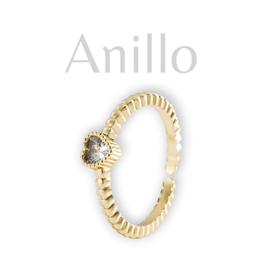 Anillo corazón diamante blanco