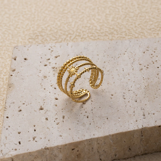 Anillo triple sol bohemio
