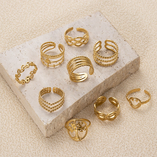 Anillo triple sol bohemio