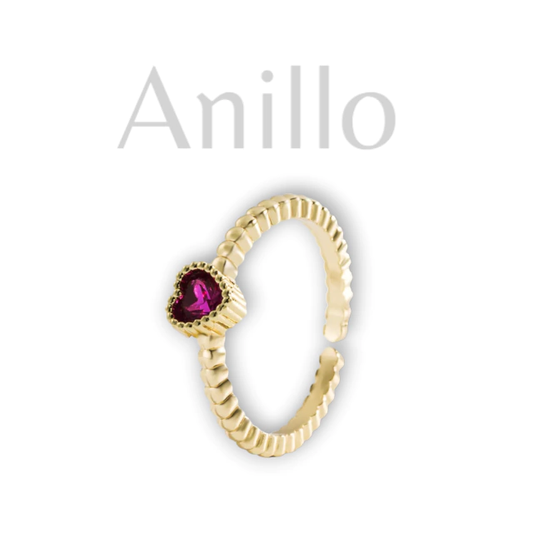Anillo corazón mini fucsia