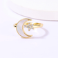 Anillo luna y estrella dorado con madre perla