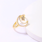 Anillo luna y estrella dorado con madre perla