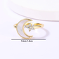 Anillo luna y estrella dorado con madre perla