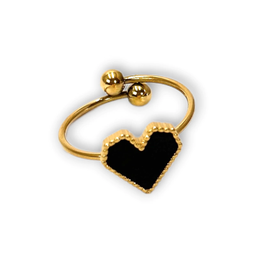 Anillo corazón negro