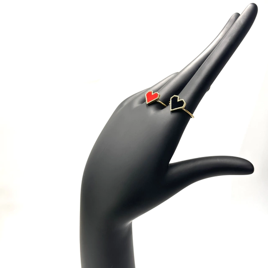 Anillo corazón negro
