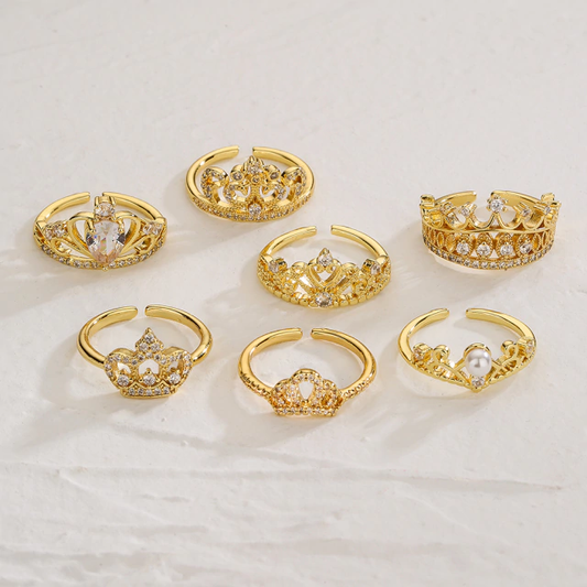 Anillo de corona con diamantes