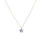 Collar diamantes de flor morada