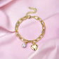 Pulsera cadena con corazón y perla