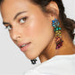 Aretes pétalos multicolor grandes