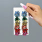 Aretes pétalos multicolor grandes