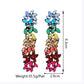 Aretes pétalos multicolor grandes