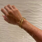 Brazalete con tira de mini circonias acero titanio