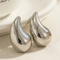 Aretes de gota plateados acero inoxidable