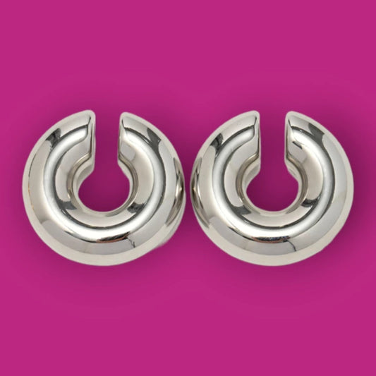 Clips Simuladores de cilindro plateados acero inoxidable