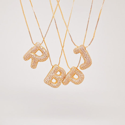 Collar Inicial glam dorada