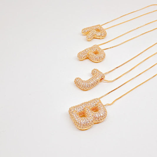 Collar Inicial glam dorada