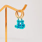 Aretes Teddy metalico azul