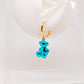 Aretes Teddy metalico azul