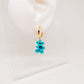 Aretes Teddy metalico azul