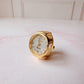 Anillo Reloj eterno glam dorado