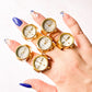 Anillo Reloj eterno glam dorado