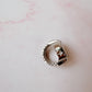 Anillo Reloj eterno glam plateado con rosa