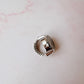 Anillo Reloj eterno glam plateado con negro