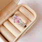 Anillo Lily plateado con rosa