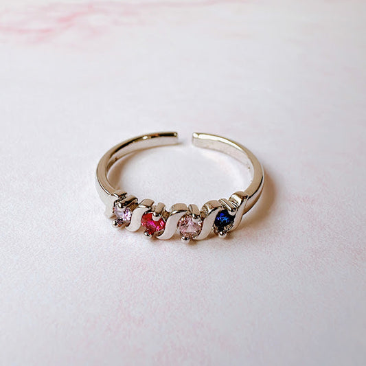 Anillo Elia plateado/multicolor