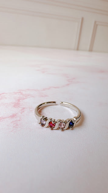 Anillo Elia plateado/multicolor