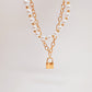 Collar Candado con perlas