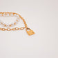 Collar Candado con perlas