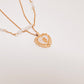 Collar Corazon aperlado dorado