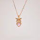 Collar Coquette glam dorado y rosa