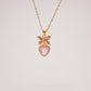 Collar Coquette glam dorado y rosa