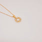 Collar Corazones y brillos dorado