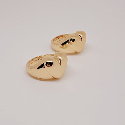 Anillo Corazon chunky dorado