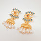 Aretes Anatomy Ojo naraja con perlas