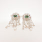 Aretes Anatomy Ojo verde plateados