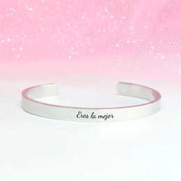 Brazalete mujer color rosa gold personalizable