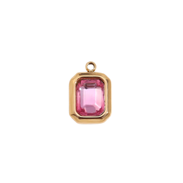 Colgante de vidrio rosa